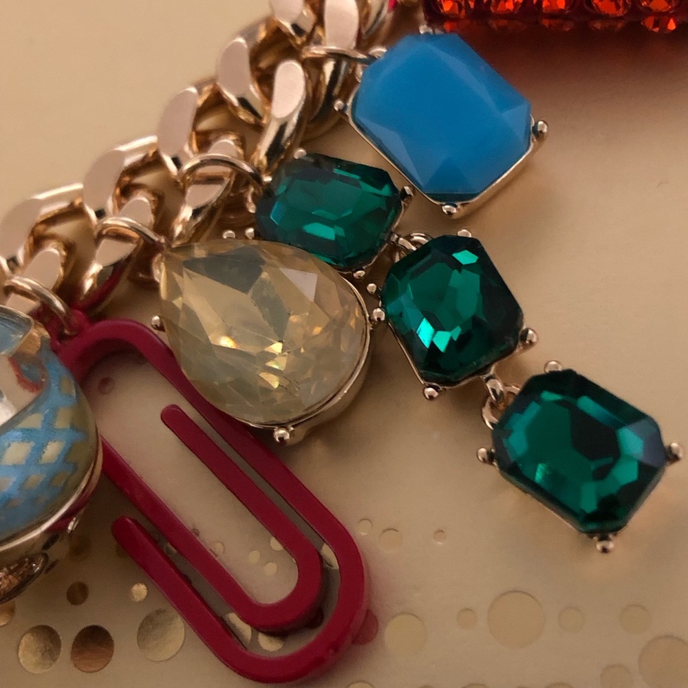 Authentic Betsey Johnson Necklace - School Charms Statement Gold Tone, NWT - Picture 11 of 16